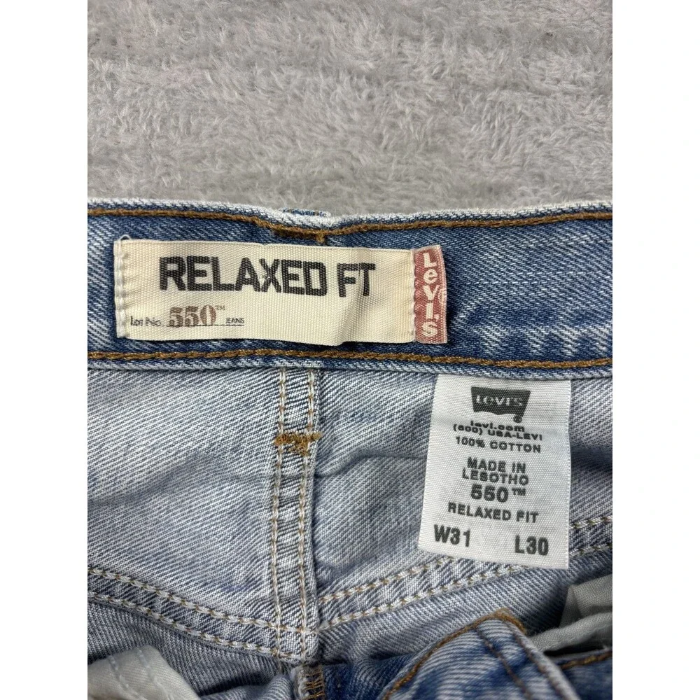 Levi's 550 Relaxed Fit Men's Jeans W31 L30 Light Wash Blue Denim